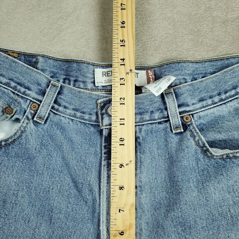 Levis 550 Jeans Mens 36x32 Blue Light Wash Relaxed Fit Tapered Leg Denim Pants